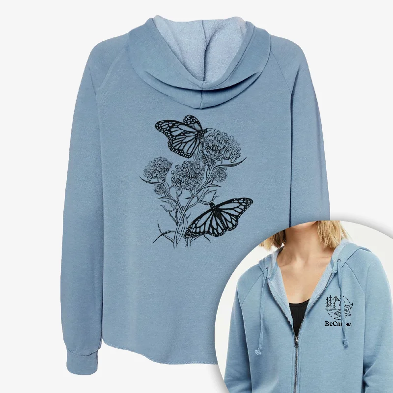 Narrowleaf Milkweed with Monarchs - Women's Cali Wave Zip-Up Sweatshirt Hoodie with Cuffed Sleeves Snug Secure Hoodie with Cuffed Sleeves Snug Secure Narrowleaf Milkweed with Monarchs - Women's Cali Wave Zip-Up Sweatshirt Hoodie with Cuffed Sleeves Snug Secure Hoodie with Cuffed Sleeves Snug Secure