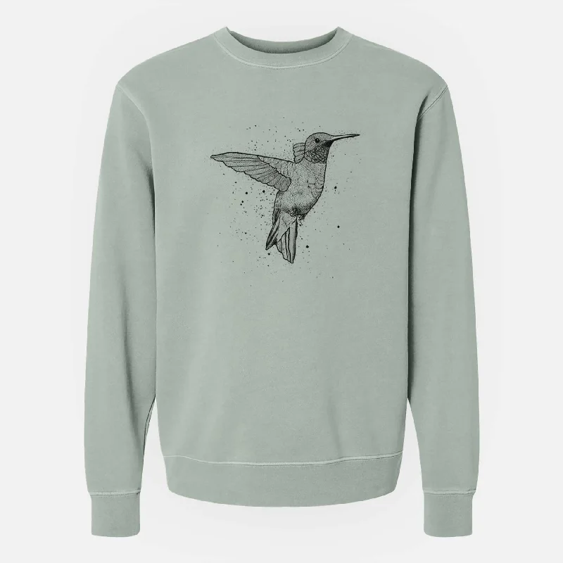 Archilochus Colubris - Ruby-throated Hummingbird - Unisex Pigment Dyed Crew Sweatshirt Hoodie with Frayed Bohemian Relaxed Hoodie with Frayed Bohemian Relaxed Archilochus Colubris - Ruby-throated Hummingbird - Unisex Pigment Dyed Crew Sweatshirt Hoodie with Frayed Bohemian Relaxed Hoodie with Frayed Bohemian Relaxed