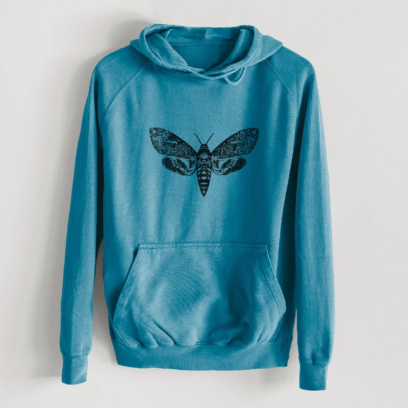 Death's-head Hawkmoth - Acherontia atropos  - Mid-Weight Unisex Vintage 100% Cotton Hoodie Hoodie with Set-In Sleeves Structured Classic Hoodie with Set-In Sleeves Structured Classic