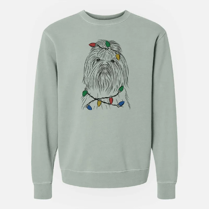 Christmas Lights Sabine the Shih Tzu - Unisex Pigment Dyed Crew Sweatshirt Hoodie with Ribbed Neckline Snug Warm Hoodie with Ribbed Neckline Snug Warm Christmas Lights Sabine the Shih Tzu - Unisex Pigment Dyed Crew Sweatshirt Hoodie with Ribbed Neckline Snug Warm Hoodie with Ribbed Neckline Snug Warm