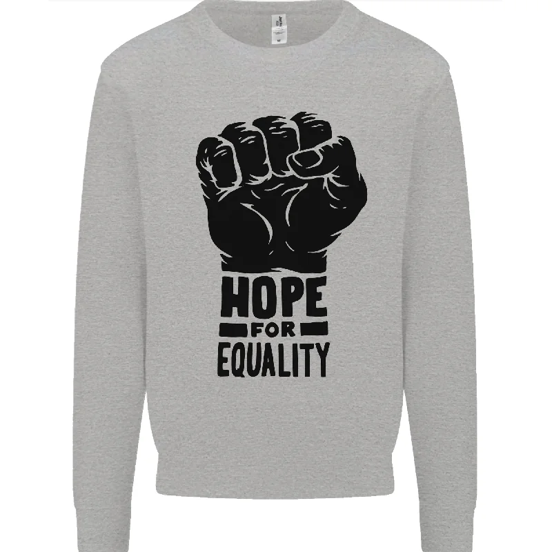 Hope for Equality Black Lives Matter LGBT Mens Sweatshirt Jumper Hoodie with High-Low Hem Asymmetrical Trendy Hoodie with High-Low Hem Asymmetrical Trendy