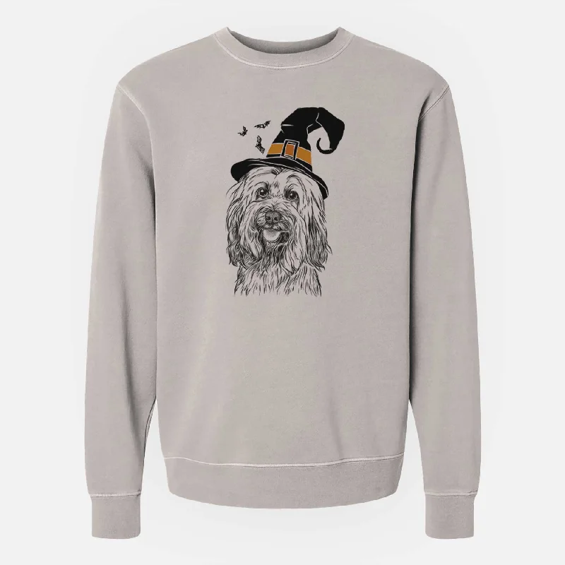 Witch Rime the Tibetan Terrier - Unisex Pigment Dyed Crew Sweatshirt Hoodie with Half-Zip Sporty Casual Hoodie with Half-Zip Sporty Casual