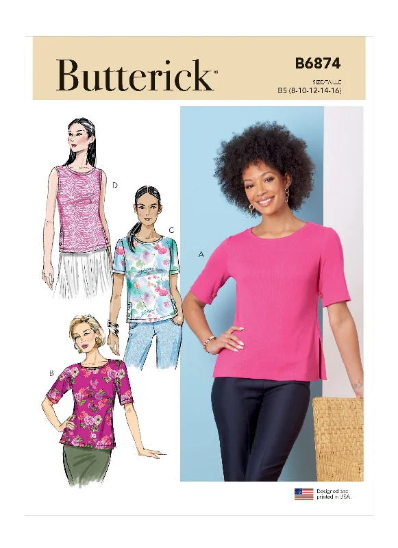 Butterick Pattern B6874 Misses' Knit Tops Mint Green Knit Blouse