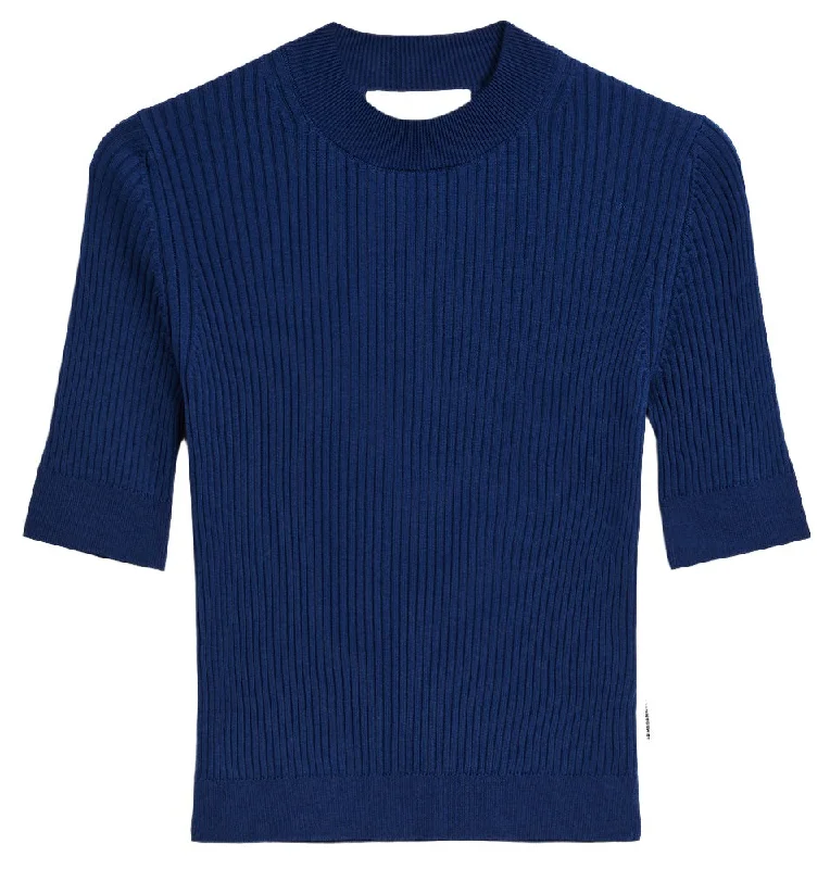 ARMEDANGELS Siljiaa knit top faded indigo women Custom Knit Shirt