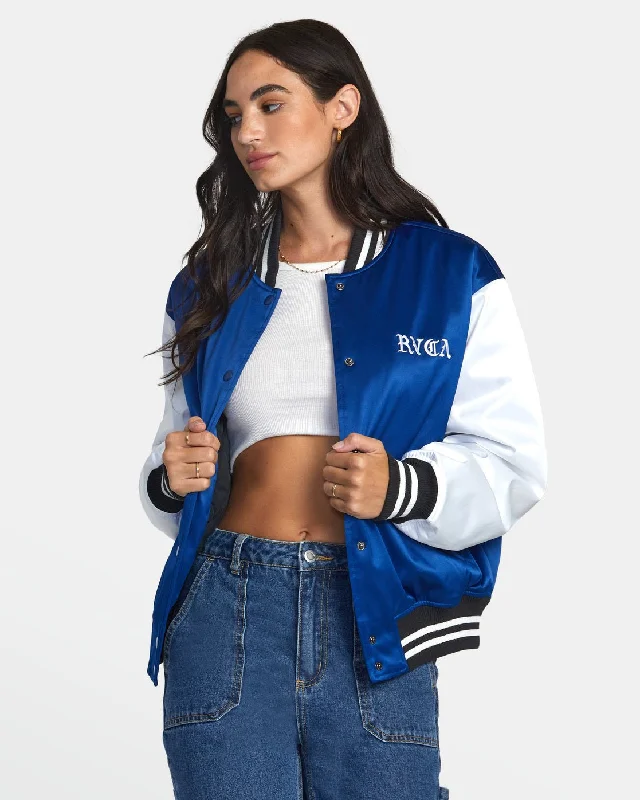 RVCA Women's "Niesa" Bomber Jacket Tiered Jacket Buttoned Jacket Zippered Jacket Tiered Jacket Buttoned Jacket Zippered Jacket