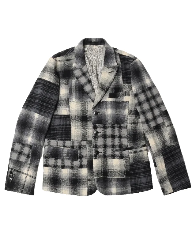 Plaid Wool Blazer Women's Premium Blazer