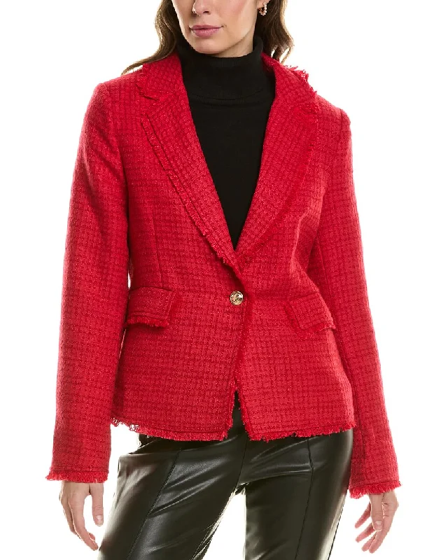 FATE Tweed Blazer Women's Plaid Suit