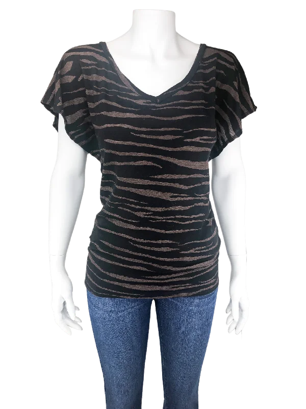 Ella Moss, Women's Zebra Print Knit Top, Size M Exclusive Knit Top