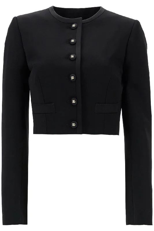 Dolce & Gabbana Women's  Wool Blazer With Logo Buttons Women's Formal Blazer