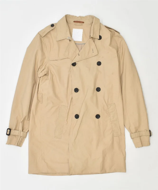 LYLE & SCOTT Womens Double Breasted Coat UK 14 Medium Beige Cotton Off-the-Shoulder Jacket Double-Breasted Coat Single-Breasted Coat LYLE & SCOTT Womens Double Breasted Coat UK 14 Medium Beige Cotton Off-the-Shoulder Jacket Double-Breasted Coat Single-Breasted Coat