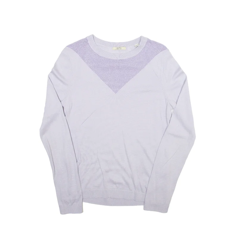 JACK WILLS Knit Top Purple Long Sleeve Womens UK 10 Winter Knit Top