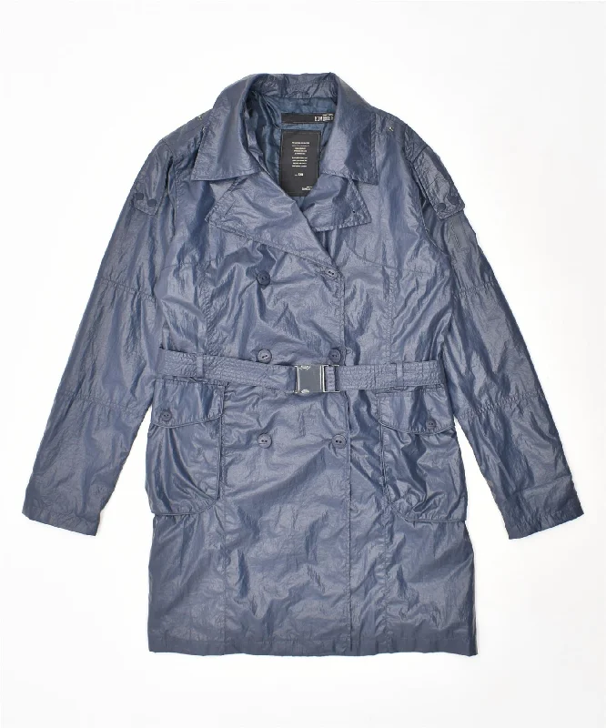 BOMBOOGIE Womens Double Breasted Coat UK 20 2XL Navy Blue Nylon Turtleneck Jacket Crew Neck Jacket V-Neck Jacket BOMBOOGIE Womens Double Breasted Coat UK 20 2XL Navy Blue Nylon Turtleneck Jacket Crew Neck Jacket V-Neck Jacket