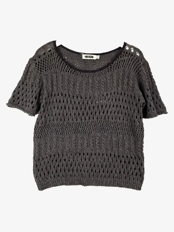 Junk Charcoal Knit Top Size M Designer Knit Top