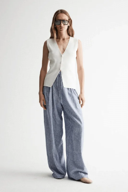 LULU KNIT TOP WHITE High-End Knit Shirt