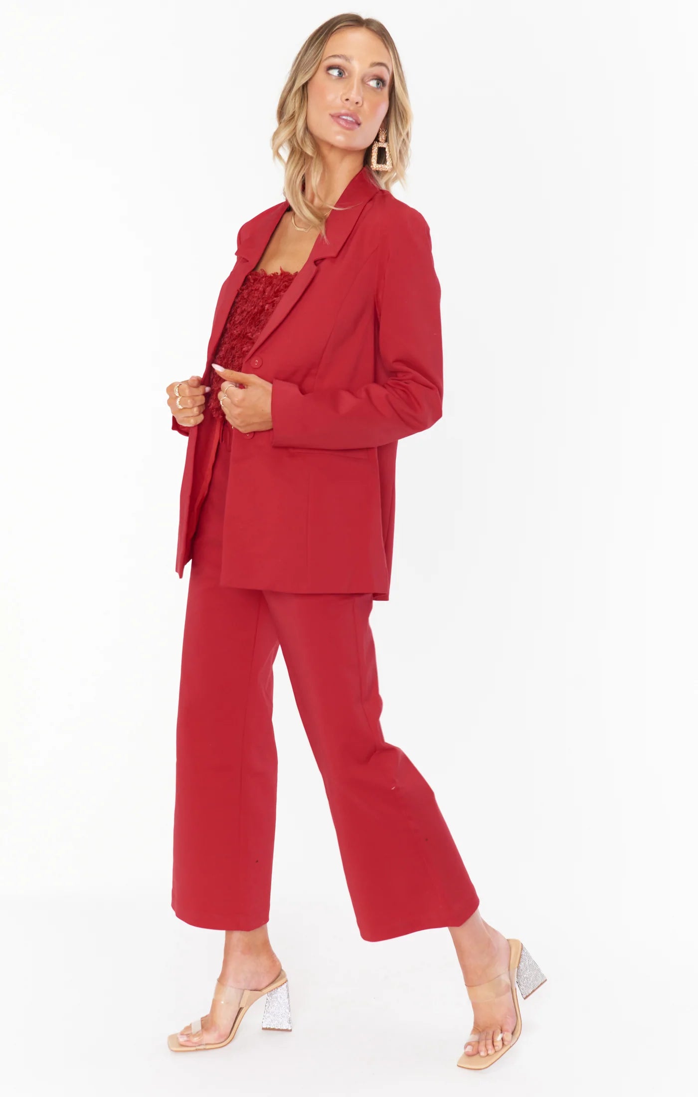 Show Me Your Mumu Major Blazer Red Suiting Women's Elegant Blazer