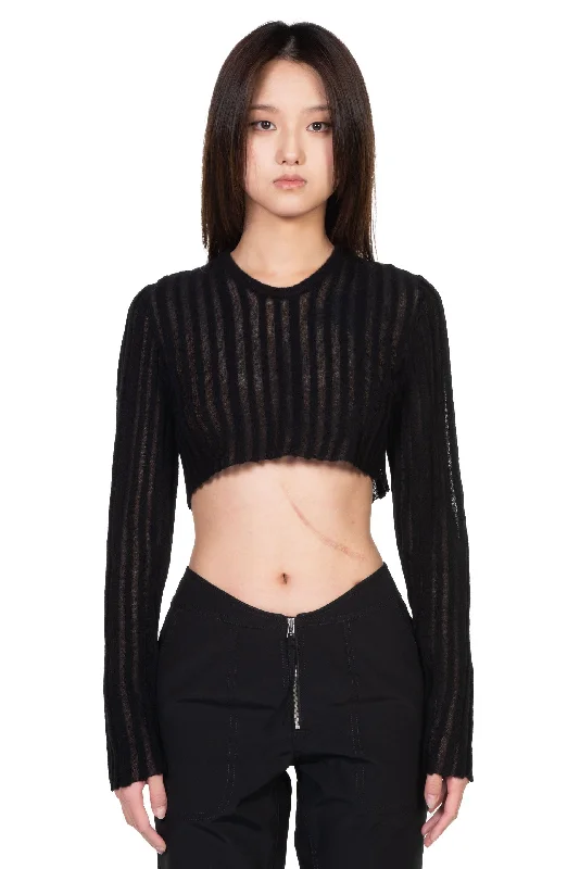 Alpaca Wool Stripped Knit Top Exclusive Knit Top