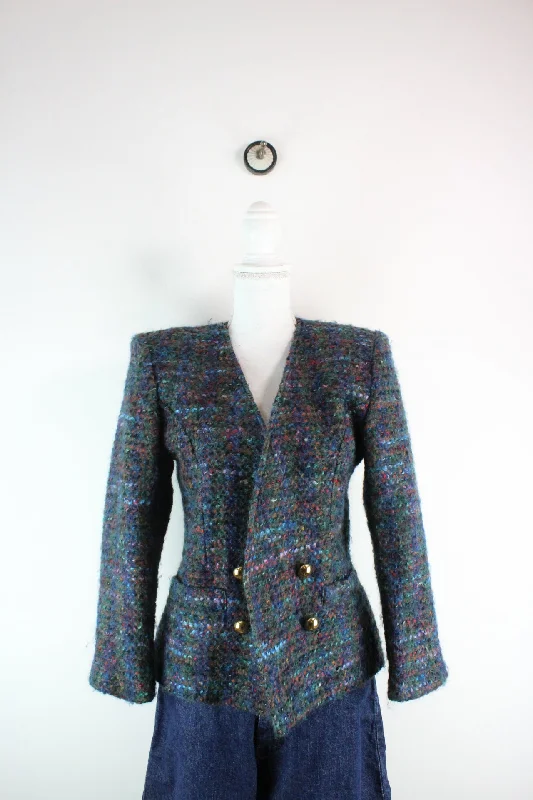 Vintage Wool Blazer (XS) Women's Unique Blazer