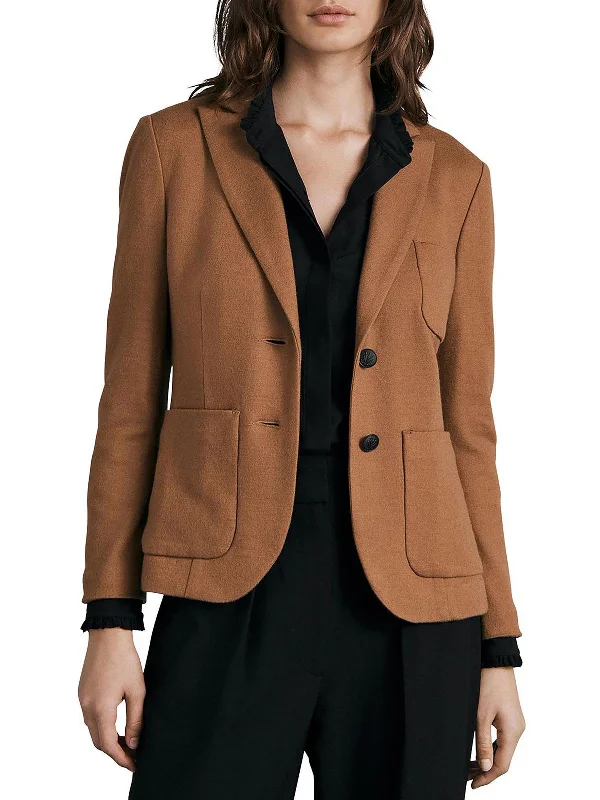 Nancy Womens Wool Suit Separate Two-Button Blazer Winter Women's Blazer