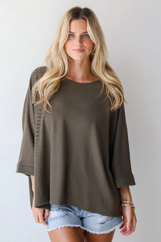 FINAL SALE - Reagan Oversized Knit Top Solid Color Knit Top