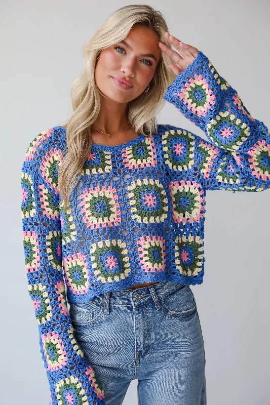 FINAL SALE - Cultivated Coolness Crochet Knit Top Sustainable Knit Top