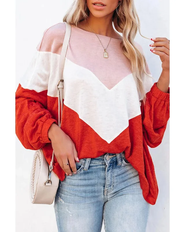 Azura Exchange Chevron Knit Top - L Bamboo Knit Shirt
