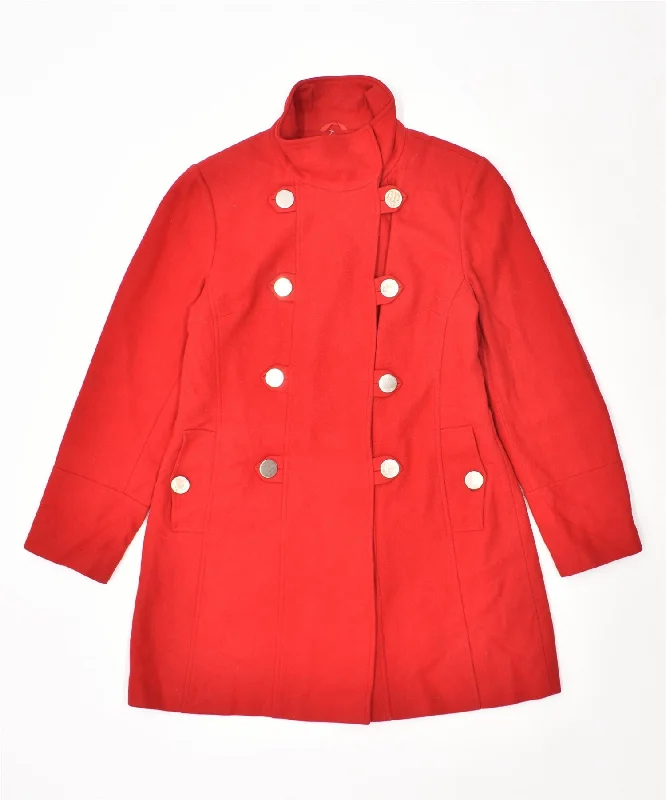 OASIS Womens Double Breasted Coat UK 16 Large Red Lapel Coat Peter Pan Collar Coat Cowl Neck Coat OASIS Womens Double Breasted Coat UK 16 Large Red Lapel Coat Peter Pan Collar Coat Cowl Neck Coat