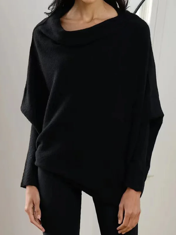 Bateau Neck Batwing Sleeve Knit Top Women's Knit Top