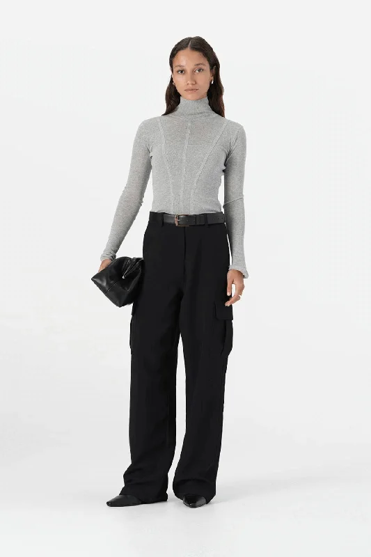 ODETTE KNIT TOP GREY MARLE Designer Knit Top