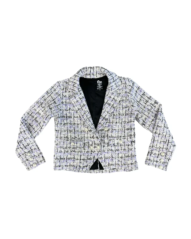 Purple Tweed Blazer Women's Trendy Jacket