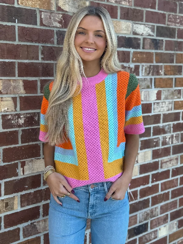 Knit Top (Rainbow) Budget-Friendly Knit Tee