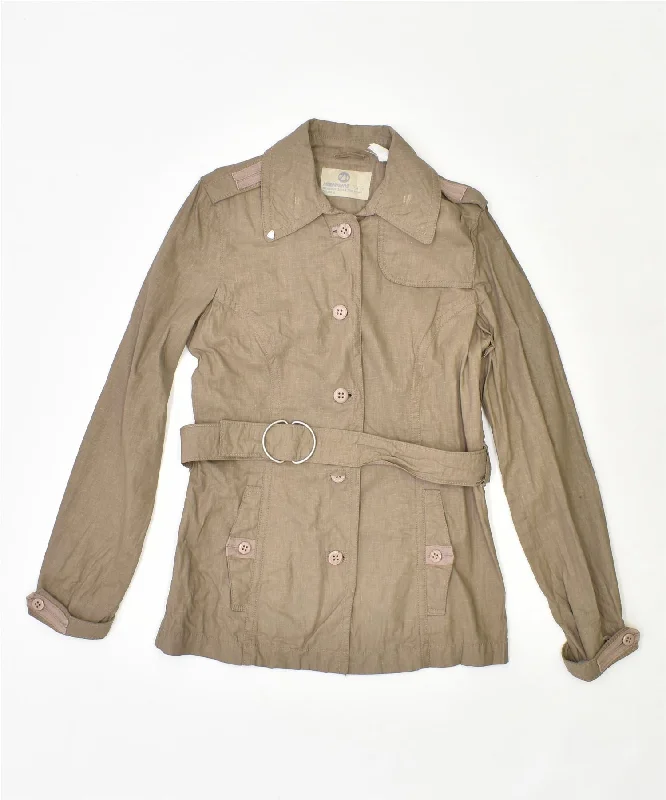MURPHY & NYE Womens Trench Coat IT 42 Medium Beige Linen Peter Pan Collar Cowl Neck Turtleneck MURPHY & NYE Womens Trench Coat IT 42 Medium Beige Linen Peter Pan Collar Cowl Neck Turtleneck