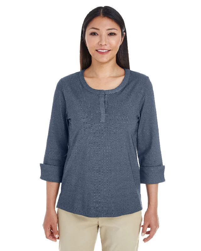 Devon & Jones DG230W Ladies' Central Cotton Blend Mlange Knit Top Sustainable Knit Top