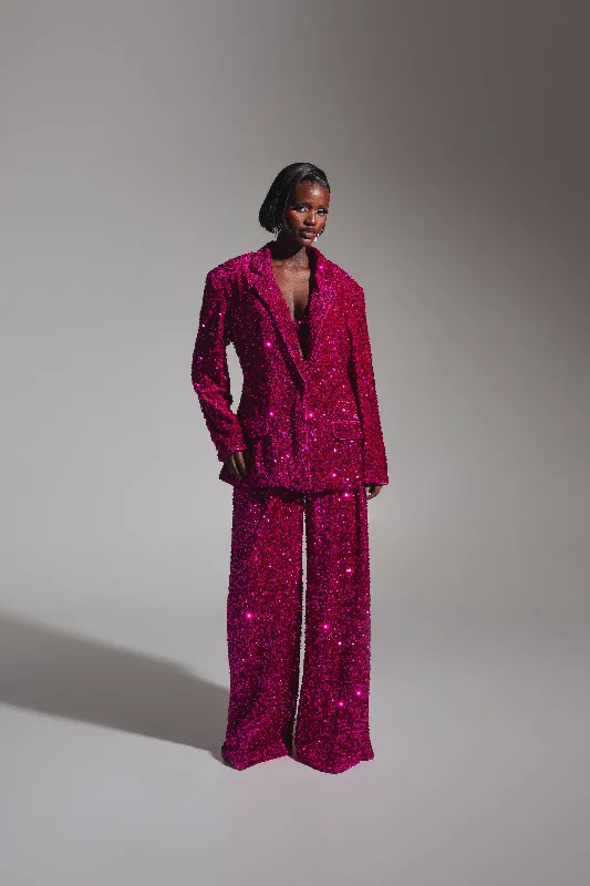 LIZA Sequin Blazer in MAGENTA Women's Advanced Suit