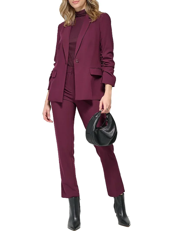 Womens Office Collared One-Button Blazer Women's Navy Jacket