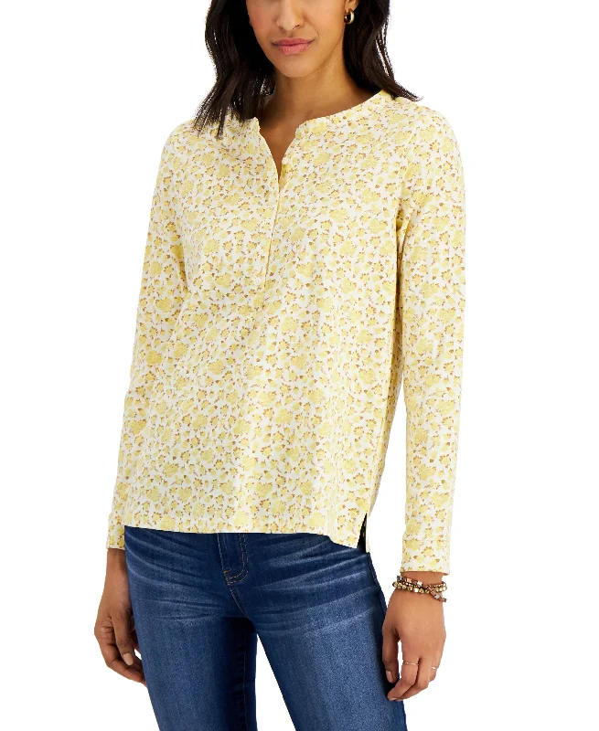 Style & Co Petite Printed Cotton Knit Top Summer Knit Top