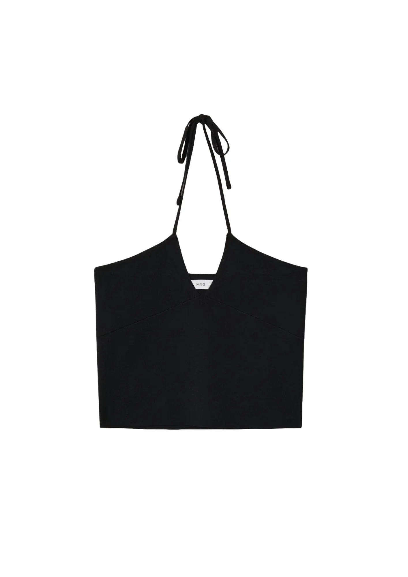 BLACK CROP KNIT TOP Organic Knit Top