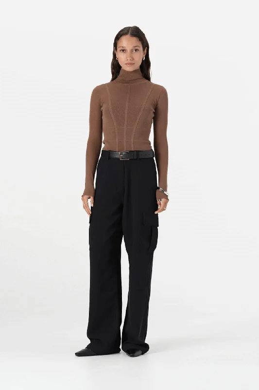 ODETTE KNIT TOP TAN Budget-Friendly Knit Tee