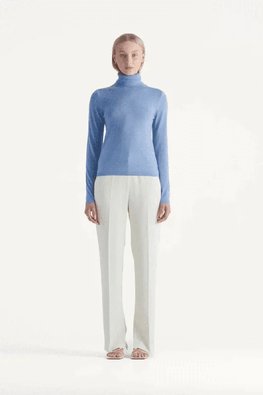 SANTANA KNIT TOP SKY BLUE Custom Knit Shirt