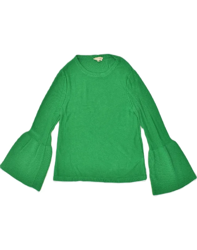 PHASE EIGHT Womens Long Sleeve Knit Top UK 10 Small Green Viscose Boat Neck Knit Top