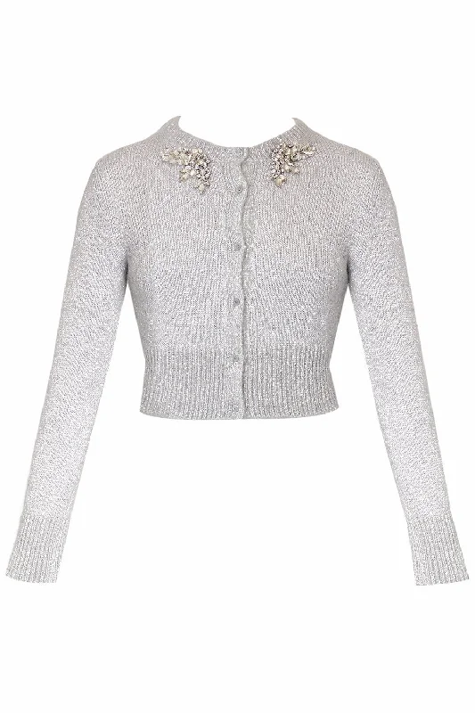 Embellished Cropped Cardigan - Silver Faux Fur Fabric Real Fur Fabric Shearling Fabric Faux Fur Fabric Real Fur Fabric Shearling Fabric Embellished Cropped Cardigan - Silver Faux Fur Fabric Real Fur Fabric Shearling Fabric Faux Fur Fabric Real Fur Fabric Shearling Fabric