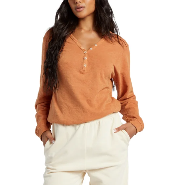 Billabong Womens Sunday Vibes Knit Top Retro Knit Shirt