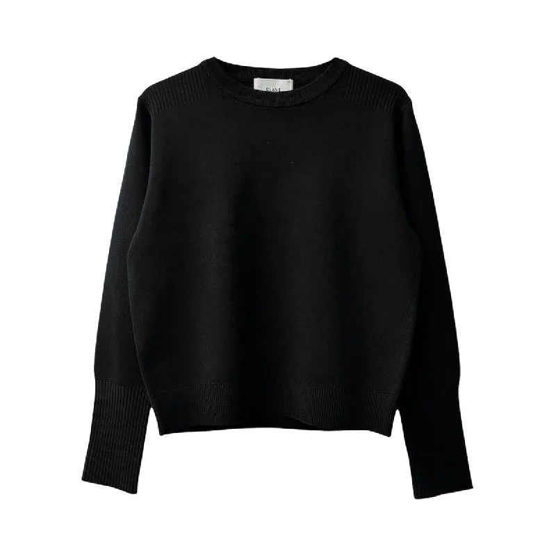 [CLANE]BASIC COMPACT KNIT TOPS/BLACK(18106-2042) Exclusive Knit Top