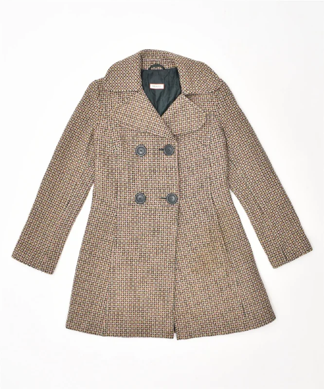 MAX & CO. Womens Double Breasted Coat UK 6 XS Multicoloured Check Wool Houndstooth Coat Plaid Coat Tartan Coat MAX & CO. Womens Double Breasted Coat UK 6 XS Multicoloured Check Wool Houndstooth Coat Plaid Coat Tartan Coat