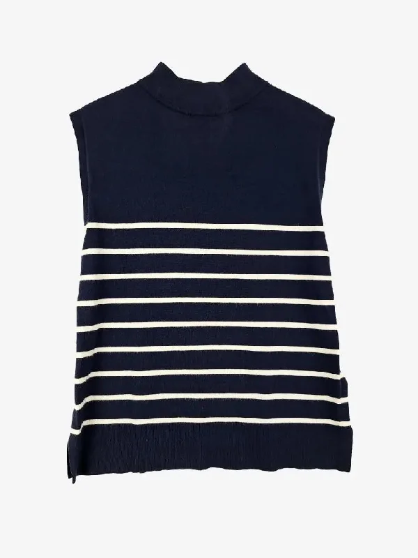 M&S Stripe Sleeveless Knit Top Size 10 Budget-Friendly Knit Tee