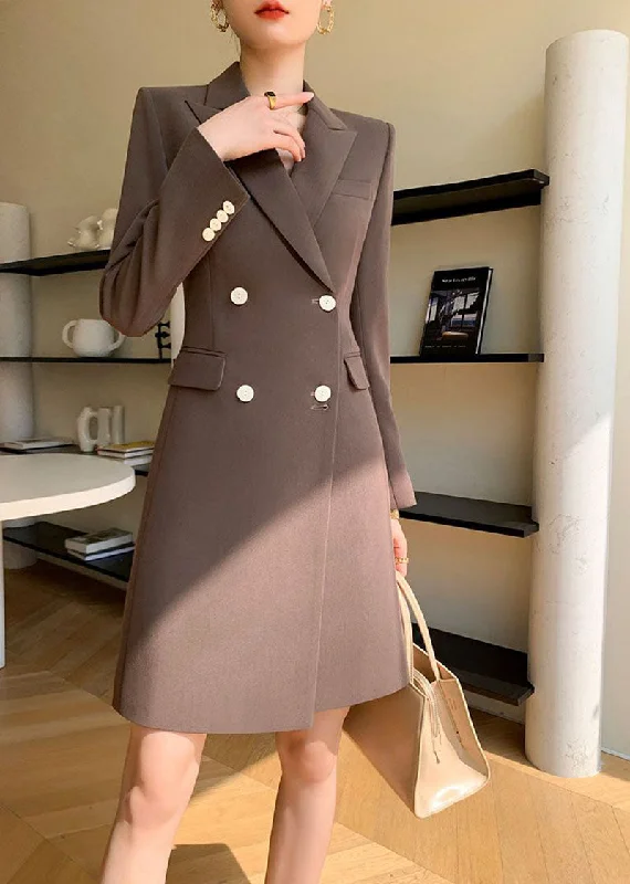 Long Sleeve Double Breasted Blazer Dress Women's Daily Blazer