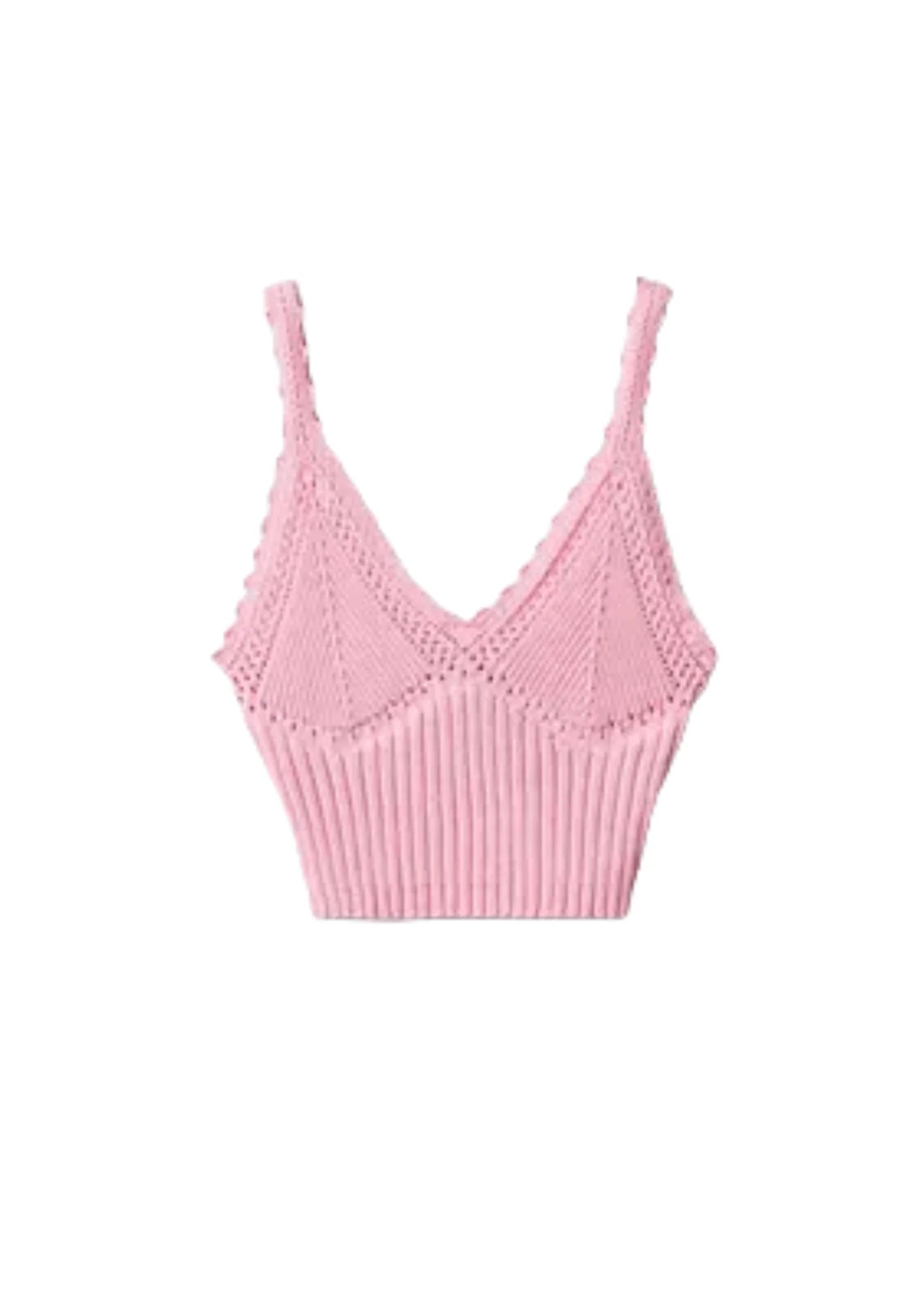 LIGHT PINK CROP KNIT TOP Eco-Friendly Knit Top