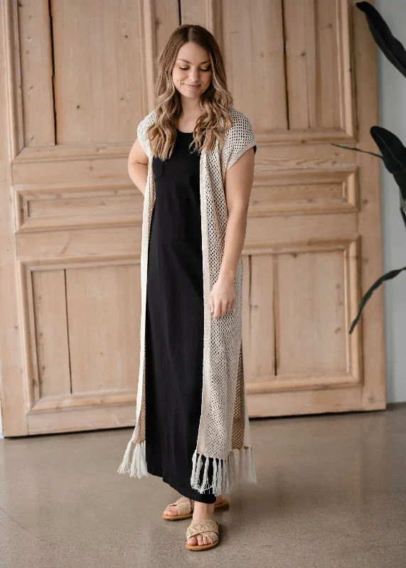 Open Knit Waist Tie Cardigan - FINAL SALE Toggled Drawstring Belted Toggled Drawstring Belted Open Knit Waist Tie Cardigan - FINAL SALE Toggled Drawstring Belted Toggled Drawstring Belted