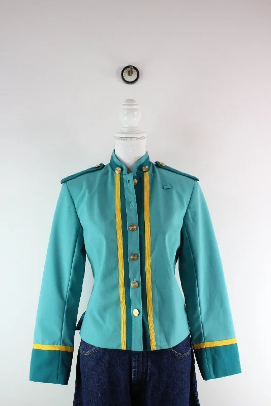 Vintage Turquoise Blazer (XS) Women's Luxurious Jacket