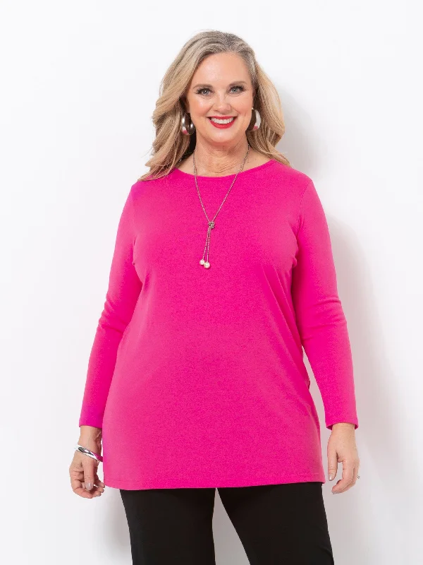 Patrizio Longline Knit Top Pink Knit Top