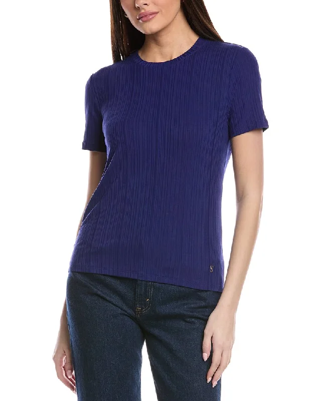 St. John Sleek Rib Jersey Knit Top Winter Knit Top